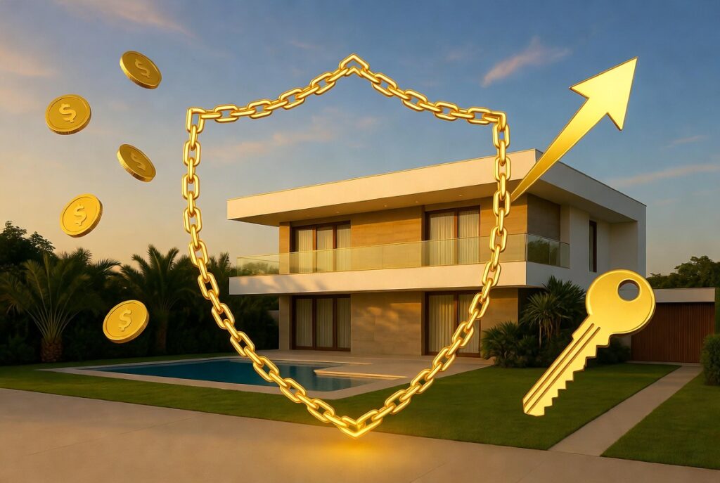 Imóvel moderno representando garantia home equity